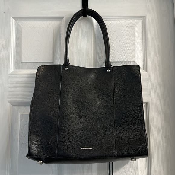Rebecca Minkoff Saffiano Black Leather Tote Bag - Picture 3 of 14
